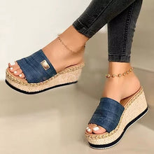 Load image into Gallery viewer, Summer Wedges Slippers Platform High Heels Women Slipper Basic Clog Wedge Slipper Flip Flop Sandals +
