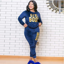 Load image into Gallery viewer, European And American Plus Size Women&#39;S Gold Velvet Suit Women +
