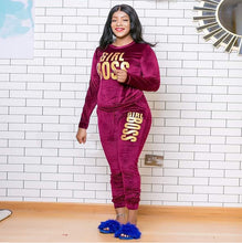 Load image into Gallery viewer, European And American Plus Size Women&#39;S Gold Velvet Suit Women +
