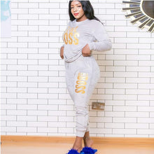 Load image into Gallery viewer, European And American Plus Size Women&#39;S Gold Velvet Suit Women +
