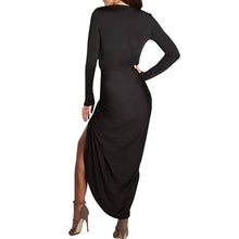Load image into Gallery viewer, Nightclub Irregular Long-sleeved V-neck Dress +
