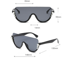 Load image into Gallery viewer, Beaded One-piece Sunglasses Women Fashionable Sunglasses +
