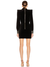 Load image into Gallery viewer, Sexy Celebrity Style Waist Slim Banquet Dress Temperament Velvet Dress +
