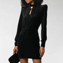 Load image into Gallery viewer, Sexy Celebrity Style Waist Slim Banquet Dress Temperament Velvet Dress +
