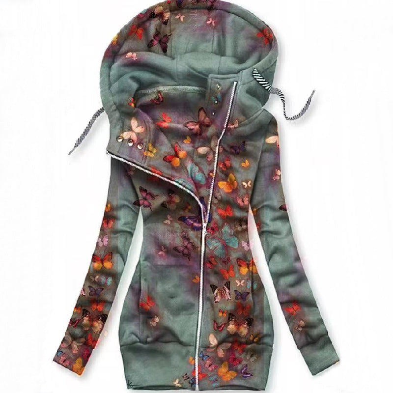 Hooded Sweatshirt for Women - Young Girls Hoodie - Slim-Fit Long Sleeve Sweatshirt With Zipper +