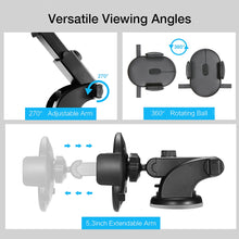 Load image into Gallery viewer, Strong Car Phone Holder Long Rod Telescopic Mount Car Dashboard Suction Cup Phone Holder +
