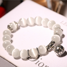Load image into Gallery viewer, Natural Opal Beads Bracelets Crystal Fashion Women Vintage Stainless Steel Bracelets Pearl Stone for Girls +
