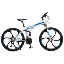 Load image into Gallery viewer, Foldable Sports Bike 26in Folding Mountain Bike Shimano 21 Speed Bicycle Full Suspension MTB Convenient Small Room Bike (+)
