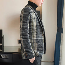 Load image into Gallery viewer, Slim Fit Men&#39;s Plaid Blazer Fashion Casual Jacket +
