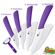 Load image into Gallery viewer, Luxury Cooking Tool Original Zirconia White Ceramic Blade 4Piece Kitchen Knives Set 1 Peeler +
