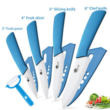 Load image into Gallery viewer, Luxury Cooking Tool Original Zirconia White Ceramic Blade 4Piece Kitchen Knives Set 1 Peeler +
