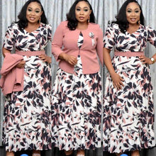 Load image into Gallery viewer, Fashion Print Small Blazer Long Dress Two Piece Women Set 2Piece Outfits +
