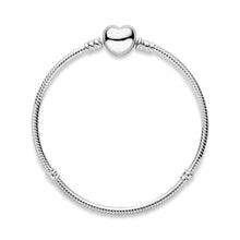 Load image into Gallery viewer, Wrist Elegance Hand-finished Sterling Silver Snake Chain Bracelet with a Heart-shaped Clasp Bracelet for Women +
