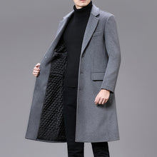 Load image into Gallery viewer, Men Casual Plus Cotton Long Coat - Lapel Collar Overcoat +
