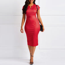 Load image into Gallery viewer, Formal Striped Dress High Waist Chic Dress +
