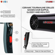 Load image into Gallery viewer, 5Core Hair Blow Dryer Lightweight Hair Dryer Ionic Ceramic Men Women Blower 1875W HDBM +

