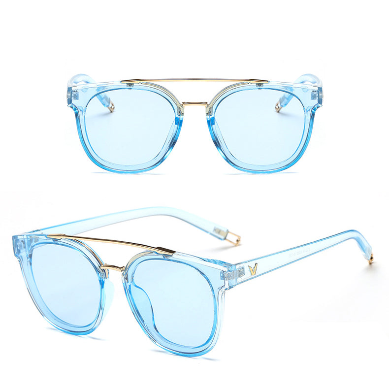 Retro Sunglasses Color Match Fashionable Sunglasses +