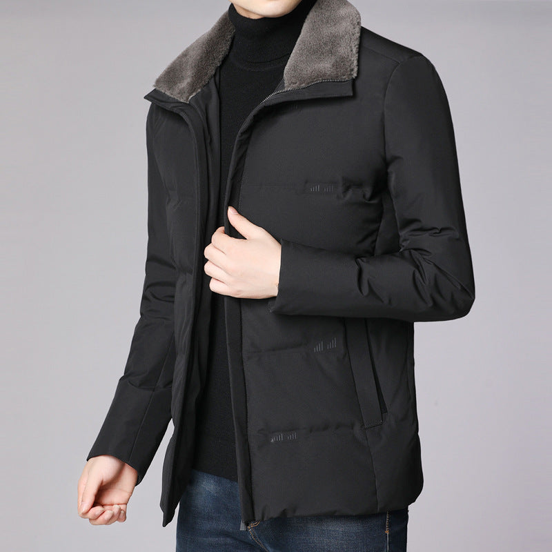 Thick Warm White Duck Down Hooded Down Jacket +