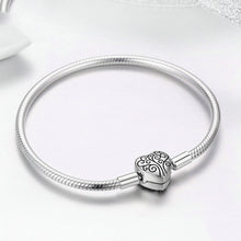 Load image into Gallery viewer, Spring Tree Of Life Bracelet - Classy Women 100% 925 Sterling Silver Heart Shape Clasp Snake Chain +
