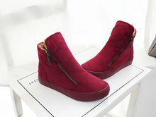 Load image into Gallery viewer, Velvet Short Tube Cotton Warm Boots British Style Plush Side Zip Martin Boots Genuine Fashionable Women&#39;s Boot (+)
