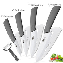 Load image into Gallery viewer, Luxury Cooking Tool Original Zirconia White Ceramic Blade 4Piece Kitchen Knives Set 1 Peeler +
