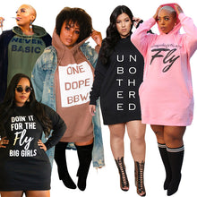 Load image into Gallery viewer, Cross-Border Stylish Sweater Hot Fashion Letter Print Casual Large Size Women&#39;s Dress (+)
