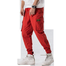 Load image into Gallery viewer, Overalls Multi-pocket Loose Cargo Pants for Men Velcro Open Foot Trousers +
