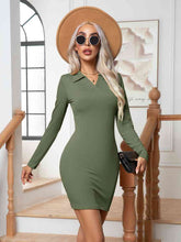 Load image into Gallery viewer, Johnny Collar Long Sleeve Mini Dress +
