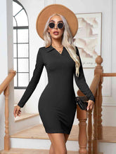 Load image into Gallery viewer, Johnny Collar Long Sleeve Mini Dress +
