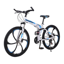 Load image into Gallery viewer, Foldable Sports Bike 26in Folding Mountain Bike Shimano 21 Speed Bicycle Full Suspension MTB Convenient Small Room Bike (+)
