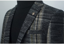 Load image into Gallery viewer, Slim Fit Men&#39;s Plaid Blazer Fashion Casual Jacket +
