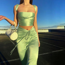 Load image into Gallery viewer, European And American Slim Camisole Drawstring Skirt Fashion Two-piece Suit Women +

