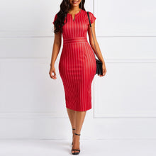 Load image into Gallery viewer, Formal Striped Dress High Waist Chic Dress +
