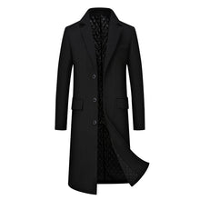 Load image into Gallery viewer, Men Casual Plus Cotton Long Coat - Lapel Collar Overcoat +
