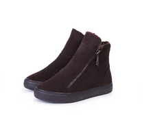 Load image into Gallery viewer, Velvet Short Tube Cotton Warm Boots British Style Plush Side Zip Martin Boots Genuine Fashionable Women&#39;s Boot (+)
