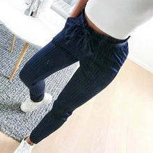 Load image into Gallery viewer, New Fashion Pants for Women Elastic Waistband with Bow Belt European Women Style +
