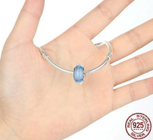Load image into Gallery viewer, Cinderella's  Blue Color Murano Glass Beads - Charm Bracelet Jewelry - 925 Sterling Silver Charm - Small Trinket for Bracelets +
