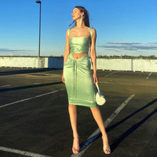 Load image into Gallery viewer, European And American Slim Camisole Drawstring Skirt Fashion Two-piece Suit Women +
