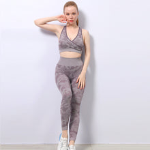 Load image into Gallery viewer, High Elasticity Slim Quick Dry Fitness Yoga Sports Bra Pants Set +
