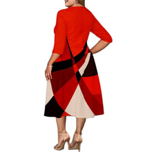 Load image into Gallery viewer, New Digital Positioning Printing Plus Size Women&#39;s Dress +

