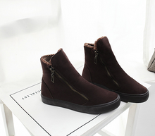 Load image into Gallery viewer, Velvet Short Tube Cotton Warm Boots British Style Plush Side Zip Martin Boots Genuine Fashionable Women&#39;s Boot (+)
