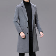 Load image into Gallery viewer, Men Casual Plus Cotton Long Coat - Lapel Collar Overcoat +
