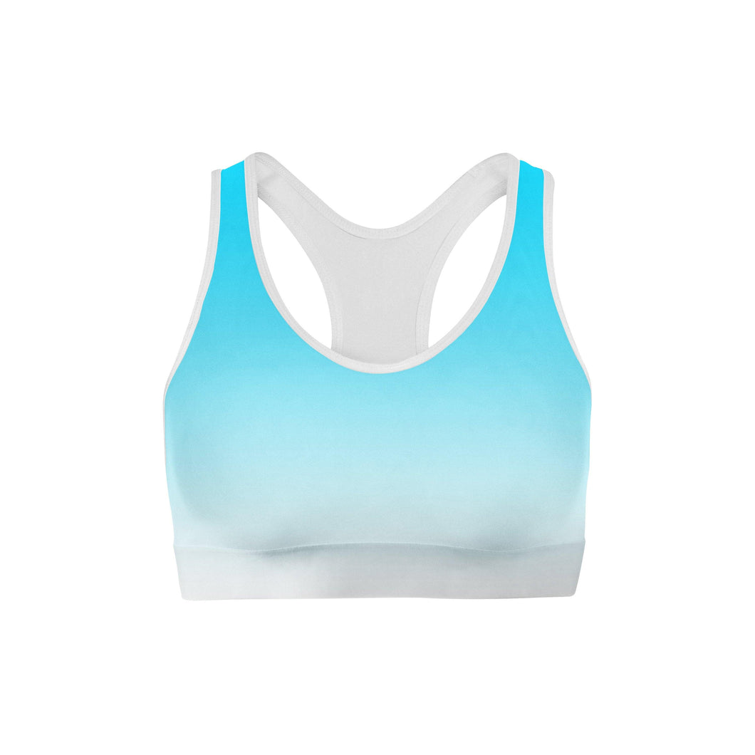 Blue White Ombre Sports Bra +