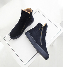 Load image into Gallery viewer, Velvet Short Tube Cotton Warm Boots British Style Plush Side Zip Martin Boots Genuine Fashionable Women&#39;s Boot (+)
