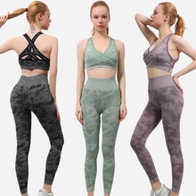 Load image into Gallery viewer, High Elasticity Slim Quick Dry Fitness Yoga Sports Bra Pants Set +
