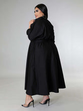Load image into Gallery viewer, New Plus Size Women&#39;s Solid Color Long-Sleeved Shirt Dress +
