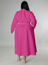 Load image into Gallery viewer, New Plus Size Women&#39;s Solid Color Long-Sleeved Shirt Dress +
