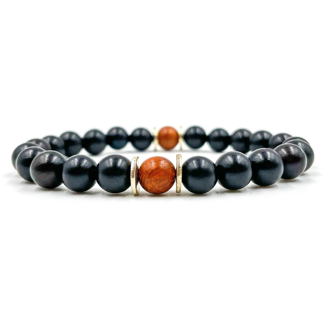 Westland - Ebony Blackwood & Red Rosewood Mala Beaded Bracelet +