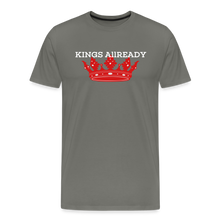 Load image into Gallery viewer, King T-Shirt 3D Print - Men&#39;s Premium T-Shirt - asphalt gray

