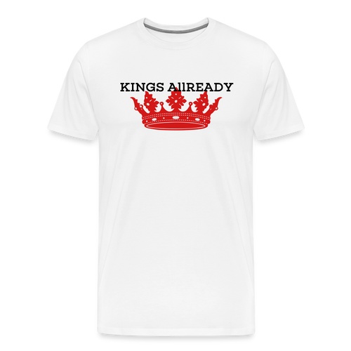 King T-Shirt 3D Print - Men's Premium T-Shirt - white